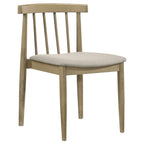 Home & Sleep Outlet - Cullen Dining Side Chair Upholstered Seat Natural Oak (Set of 2)