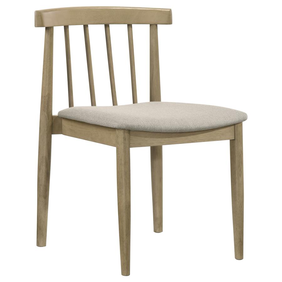 Home & Sleep Outlet - Cullen Dining Side Chair Upholstered Seat Natural Oak (Set of 2)