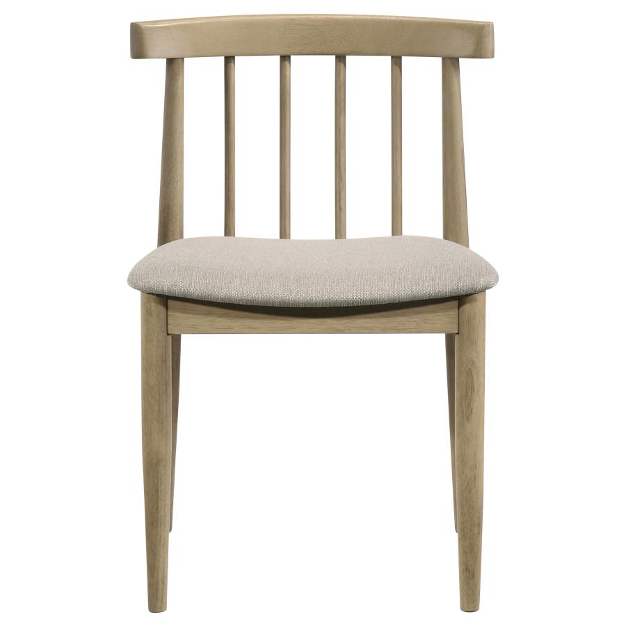 Home & Sleep Outlet - Cullen Dining Side Chair Upholstered Seat Natural Oak (Set of 2)