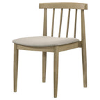 Home & Sleep Outlet - Cullen Dining Side Chair Upholstered Seat Natural Oak (Set of 2)