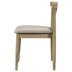 Home & Sleep Outlet - Cullen Dining Side Chair Upholstered Seat Natural Oak (Set of 2)