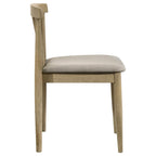 Home & Sleep Outlet - Cullen Dining Side Chair Upholstered Seat Natural Oak (Set of 2)