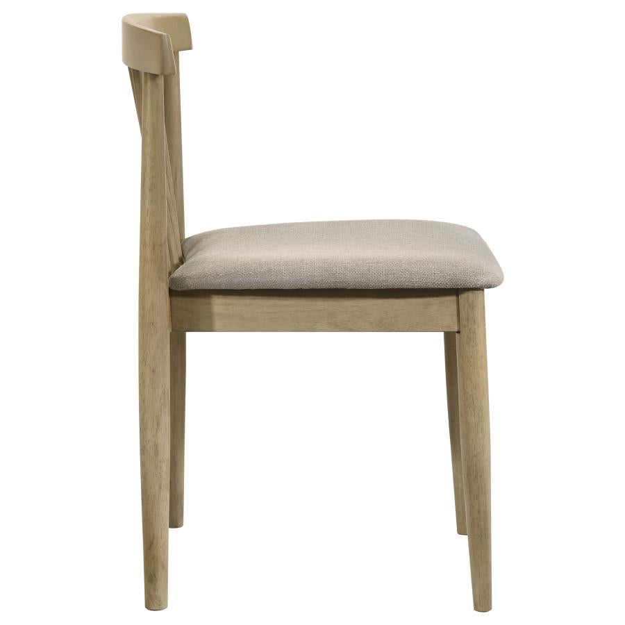 Home & Sleep Outlet - Cullen Dining Side Chair Upholstered Seat Natural Oak (Set of 2)