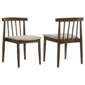 Home & Sleep Outlet - Cullen Dining Side Chair Upholstered Seat Dark Walnut (Set of 2)