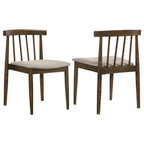 Home & Sleep Outlet - Cullen Dining Side Chair Upholstered Seat Dark Walnut (Set of 2)
