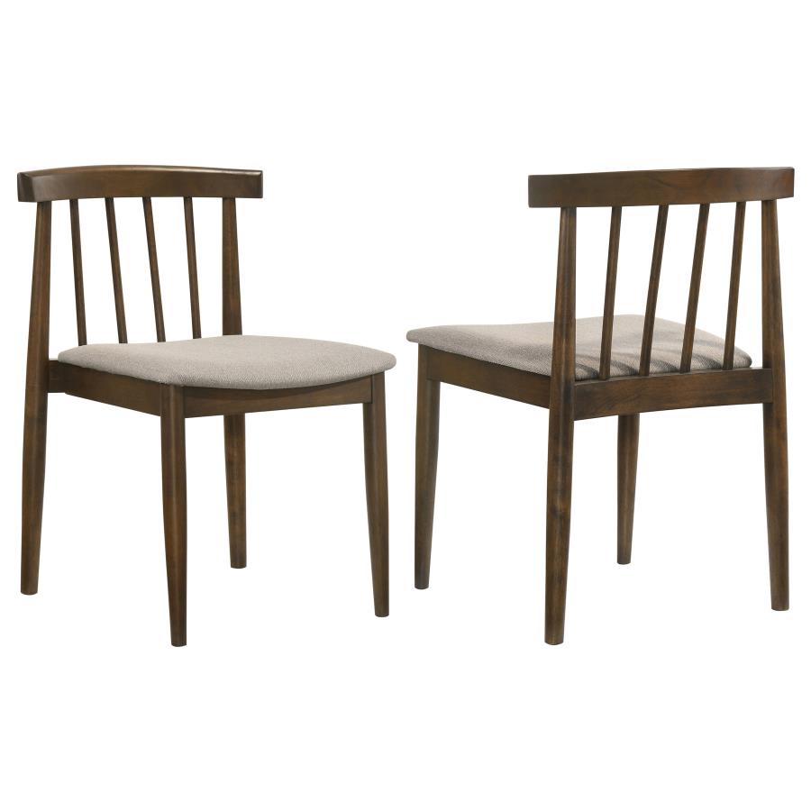 Home & Sleep Outlet - Cullen Dining Side Chair Upholstered Seat Dark Walnut (Set of 2)