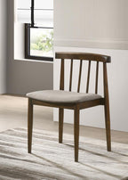 Home & Sleep Outlet - Cullen Dining Side Chair Upholstered Seat Dark Walnut (Set of 2)