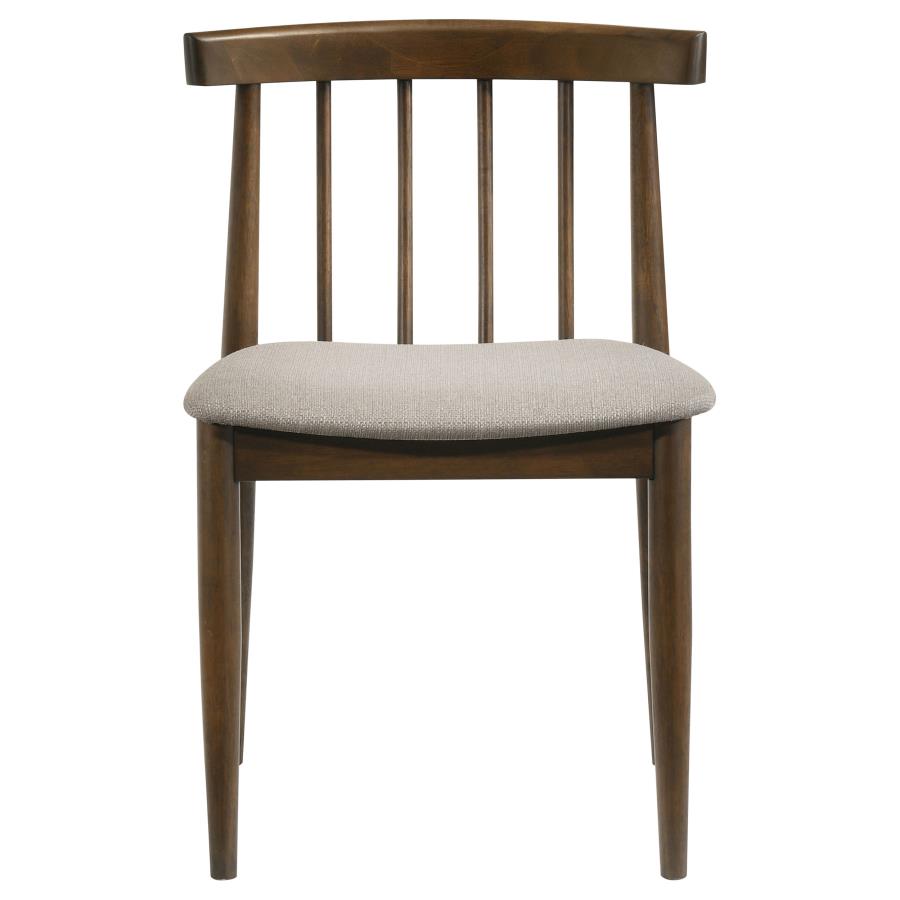 Home & Sleep Outlet - Cullen Dining Side Chair Upholstered Seat Dark Walnut (Set of 2)