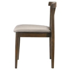 Home & Sleep Outlet - Cullen Dining Side Chair Upholstered Seat Dark Walnut (Set of 2)