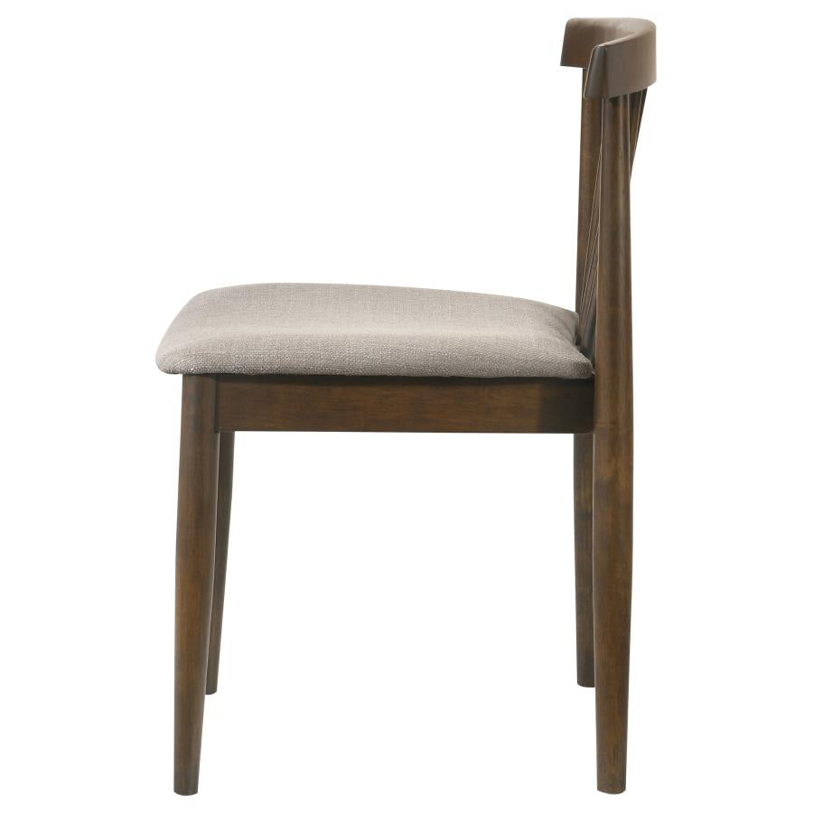 Home & Sleep Outlet - Cullen Dining Side Chair Upholstered Seat Dark Walnut (Set of 2)