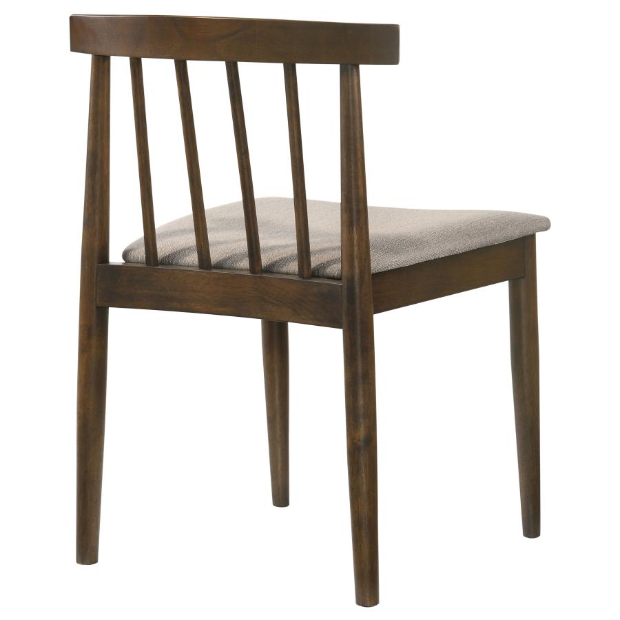 Home & Sleep Outlet - Cullen Dining Side Chair Upholstered Seat Dark Walnut (Set of 2)