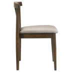 Home & Sleep Outlet - Cullen Dining Side Chair Upholstered Seat Dark Walnut (Set of 2)