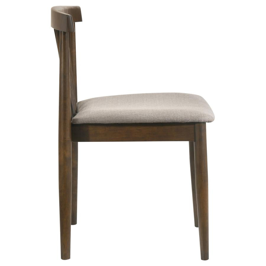 Home & Sleep Outlet - Cullen Dining Side Chair Upholstered Seat Dark Walnut (Set of 2)