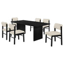 Decker 7-piece 82-inch Rectangular Dining Set Cream and Black
