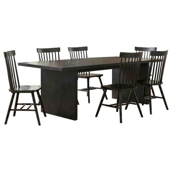 Decker 7-piece 82-inch Rectangular Dining Set Black