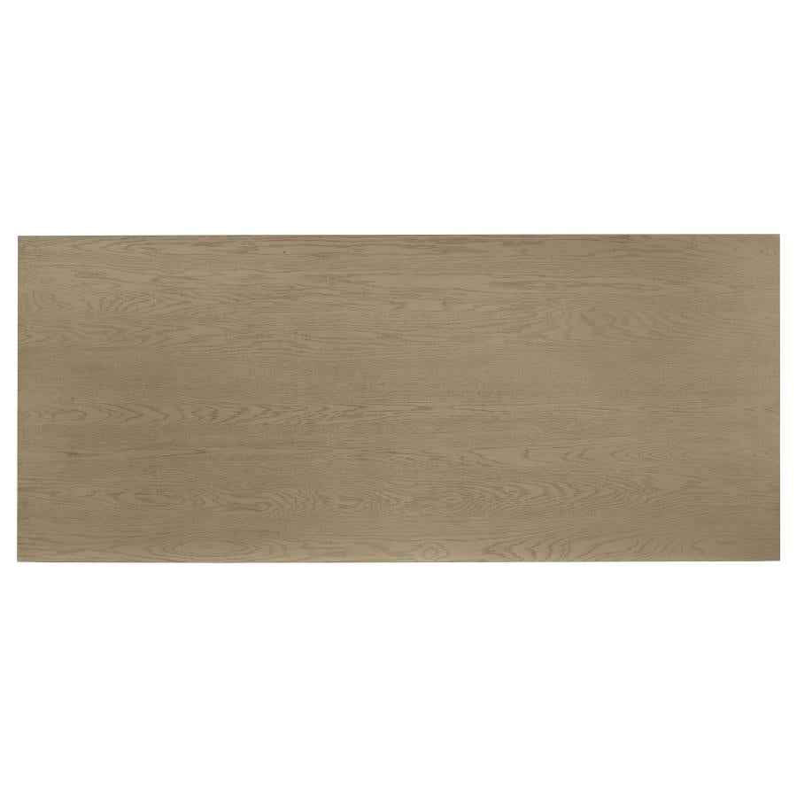 Decker 7-piece 82-inch Rectangular Dining Set Cream and Natural Oak