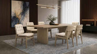 Decker 7-piece 82-inch Rectangular Dining Set Cream and Natural Oak