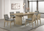 Decker 7-piece 82-inch Rectangular Dining Set Grey and Natural Oak