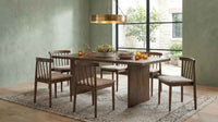 Decker 7-piece 82-inch Rectangular Dining Set Wheat and Walnut