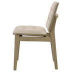 Home & Sleep Outlet - Redbridge Velvet Upholstered Side Chair Cream and Natural Oak (Set of 2)