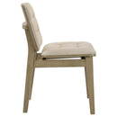 Redbridge Upholstered Side Chair Cream and Natural Oak (Set of 2)