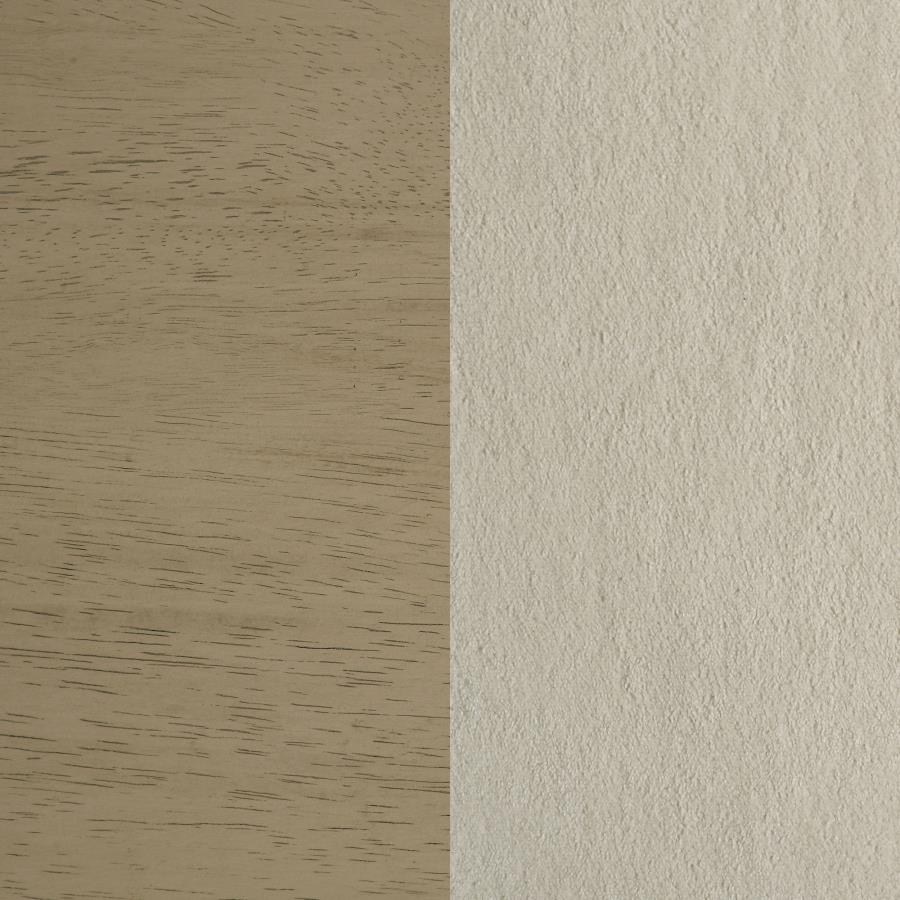 Home & Sleep Outlet - Redbridge Velvet Upholstered Side Chair Cream and Natural Oak (Set of 2)