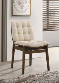 Redbridge Upholstered Side Chair Cream and Walnut (Set of 2)