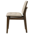Home & Sleep Outlet - Redbridge Velvet Upholstered Side Chair Cream and Walnut (Set of 2)