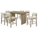 Decker 7-piece 70-inch Rectangular Counter Height Dining Set Cream and Natural Oak