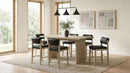 Decker 7-piece 70-inch Rectangular Counter Height Dining Set Black and Natural Oak