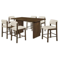 Decker 7-piece 70-inch Counter Height Dining Set Cream and Walnut