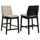 Redbridge Upholstered Counter Chair Cream and Black (Set of 2)