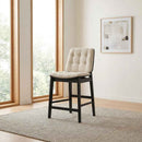 Redbridge Upholstered Counter Chair Cream and Black (Set of 2)