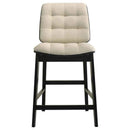 Redbridge Upholstered Counter Chair Cream and Black (Set of 2)