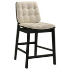 Home & Sleep Outlet - Redbridge Velvet Upholstered Counter Chair Cream and Black (Set of 2)