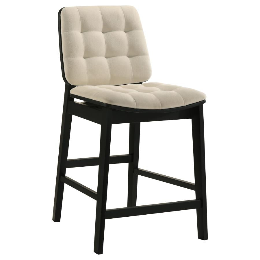 Home & Sleep Outlet - Redbridge Velvet Upholstered Counter Chair Cream and Black (Set of 2)