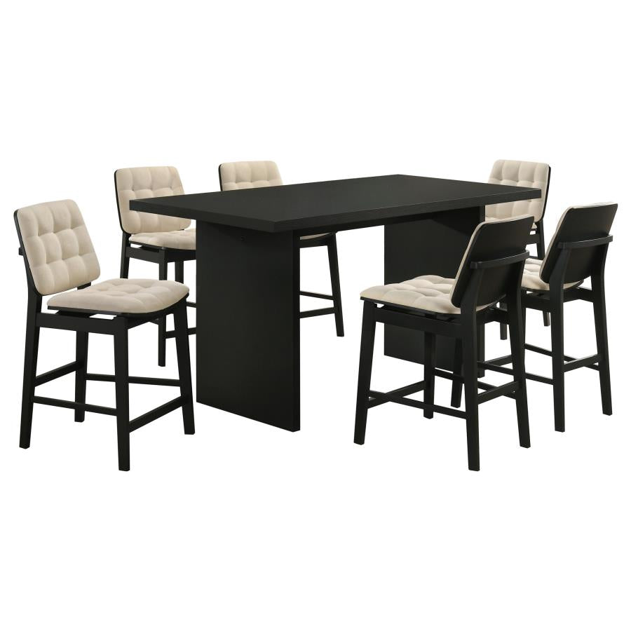 Home & Sleep Outlet - Redbridge Velvet Upholstered Counter Chair Cream and Black (Set of 2)