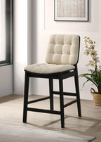Home & Sleep Outlet - Redbridge Velvet Upholstered Counter Chair Cream and Black (Set of 2)