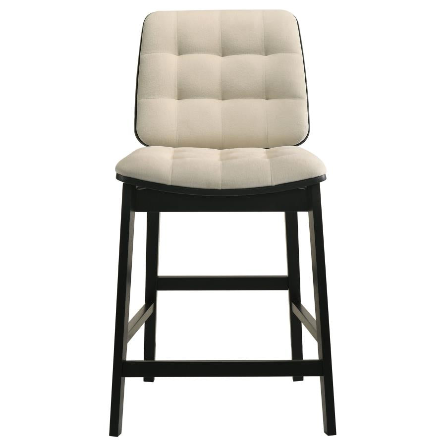 Home & Sleep Outlet - Redbridge Velvet Upholstered Counter Chair Cream and Black (Set of 2)