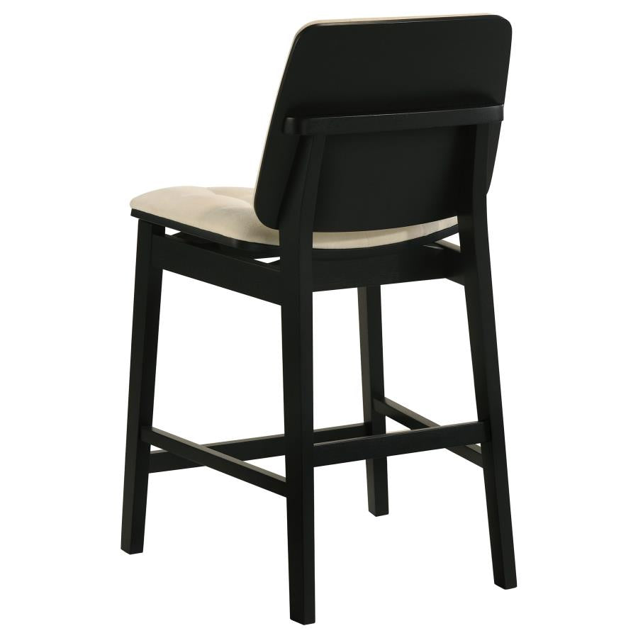 Home & Sleep Outlet - Redbridge Velvet Upholstered Counter Chair Cream and Black (Set of 2)