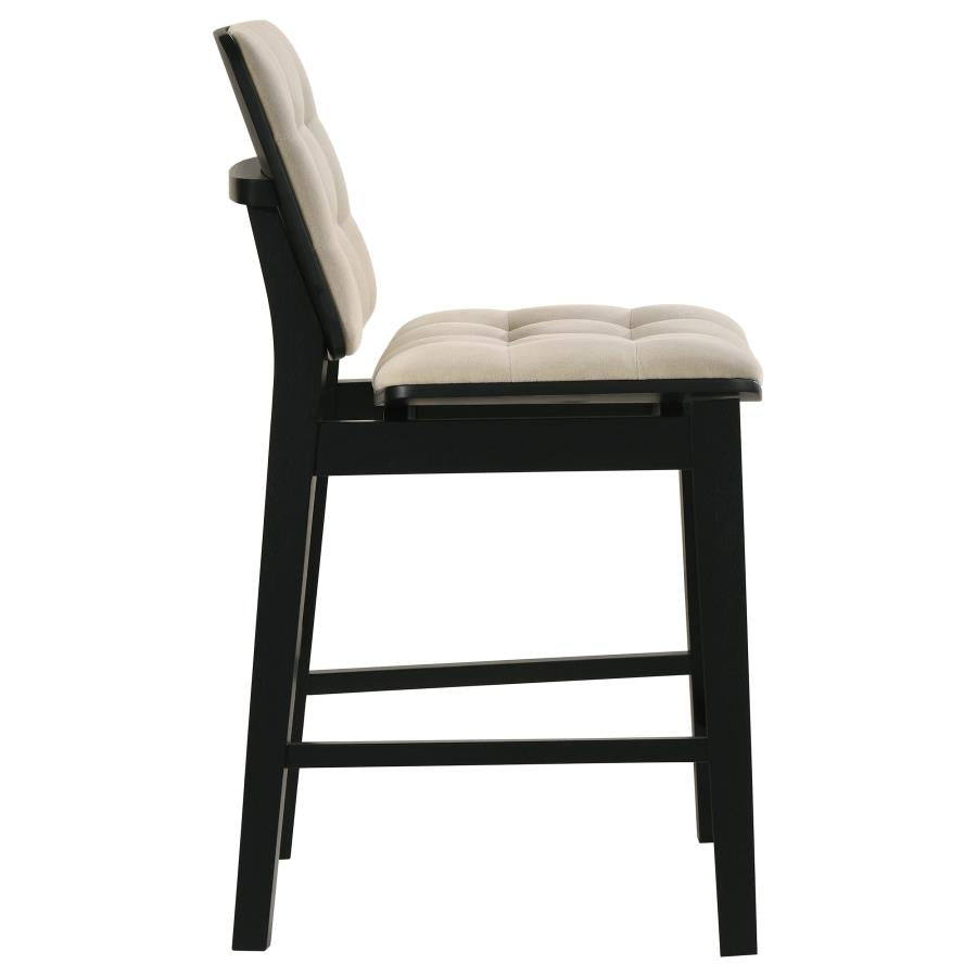 Home & Sleep Outlet - Redbridge Velvet Upholstered Counter Chair Cream and Black (Set of 2)