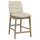 Redbridge Upholstered Counter Chair Cream and Natural Oak (Set of 2)