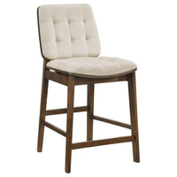 Redbridge Upholstered Counter Chair Cream and Walnut (Set of 2)