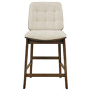 Redbridge Upholstered Counter Chair Cream and Walnut (Set of 2)