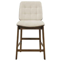 Redbridge Upholstered Counter Chair Cream and Walnut (Set of 2)