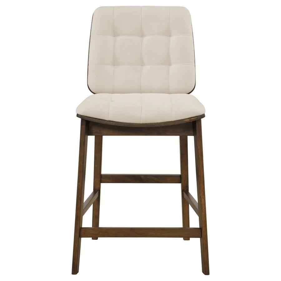 Redbridge Upholstered Counter Chair Cream and Walnut (Set of 2)