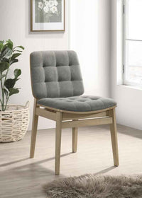 Redbridge Upholstered Side Chair Grey and Natural Oak (Set of 2)
