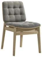Home & Sleep Outlet - Redbridge Velvet Upholstered Side Chair Grey and Natural Oak (Set of 2)