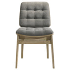 Home & Sleep Outlet - Redbridge Velvet Upholstered Side Chair Grey and Natural Oak (Set of 2)