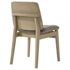 Home & Sleep Outlet - Redbridge Velvet Upholstered Side Chair Grey and Natural Oak (Set of 2)